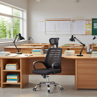 Chaise de bureau pivotante ergonomique moderne en maille à dossier haut avec appui-tête réglable en hauteur pour salle d'étude et bureau