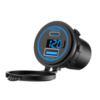 Chargeur de voiture USB encastrable personnalisé double USB QC 3.0 USB-A et Type C 12V 24V, prise de charge USB pour train