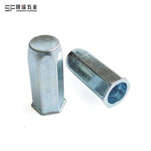 炭素鋼亜鉛メッキリベットナット M4 M5 M6 M8 M10 M12 8-32 10-32 1/4 5/16 <span class=keywords><strong>3</strong></span>/8 低頭六角ブラインドリベットナット - Product Image 1