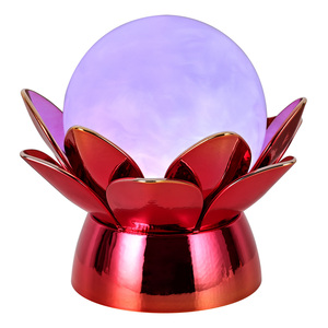 Lámpara Nocturna Creativa de Bola de Cristal LED 3D con Cambio de Color, Material de PC, Diseño Moderno, Funciona con Pilas AAA, Encantadora Nube de Loto - Product Image 1