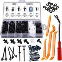 100 pièces de clips de fixation pour pare-chocs de voiture, 6 types de rivets en nylon, kit de remplacement