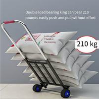Carro de plataforma portátil de dos ruedas de acero inoxidable industrial, duradero, para equipaje, carrito de compras, plegable, con asa, herramientas OEM