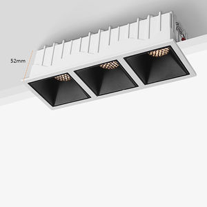 3*7W 3 Têtes Projecteurs LED Encastrables COB en Aluminium, Découpe 55*175mm, Ra95/Ra97, Anti-éblouissement, IP44, Pour Entrepôt, Angle de Faisceau 12-36° - Product Image 3