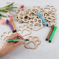 Bois inachevé chien os découpes blanc en bois chien patte découpe peinture Graffiti artisanat créatif ornements pour animal de compagnie maison décor