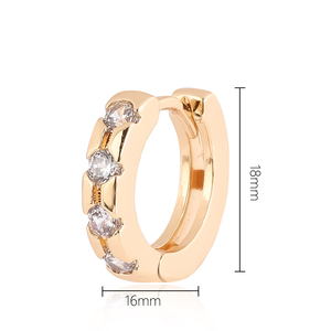 แฟชั่นใหม่ <span class=keywords><strong>Rihanna</strong></span> Style18K ชุบทองคริสตัลเพชร Huggies สตั๊ดต่างหู - Product Image 6