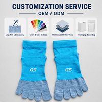 Chaussettes à cinq doigts respirantes et anti-humidité en laine mélangée Coolmax et élasthanne, tricotées avec logo personnalisé, pour la séparation des orteils
