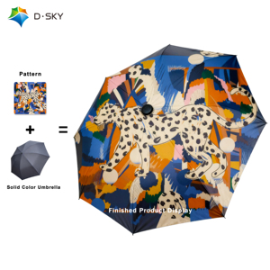 Custom 3 Folding Manual Outdoor Umbreall Black 8 Bone Sunny and Rainy Day Umbrella Customized logo Printing Rain Sun Protection