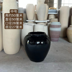 Olla de cerámica grande negra <span class=keywords><strong>para</strong></span> uso en el suelo, jarrón decorativo <span class=keywords><strong>para</strong></span> vestíbulo de Hotel, vajilla <span class=keywords><strong>para</strong></span> restaurante, patio, adornos de Villa - Product Image 3