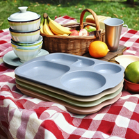Assiette Réutilisable Écologique avec Compartiments en Plastique pour Enfants – Idéale pour Servir les Repas des Enfants lors de Fêtes