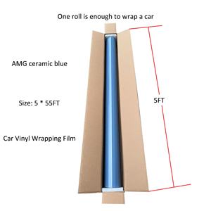 Vinilo Automotriz Azul Ultra Brillante para Envolver Automóviles, Rollo de PET Autoadhesivo con Liberación de Aire, Película de Vinilo para Automóviles que Cambia de Color para Decoración - Product Image 2