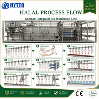 Chaîne de production d'abattage de volailles Halal Plug & Run pour abattoir, équipement d'abattage de poulets en conteneur