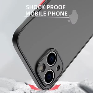 Antichoc Mince Mat Cas Pour iPhone16 15 14 <span class=keywords><strong>13</strong></span> 12 11 Pro Max XR XS 8 Plus Mini Silicone Pare-chocs Clair Dur <span class=keywords><strong>PC</strong></span> <span class=keywords><strong>Housse</strong></span> De Protection - Product Image 4