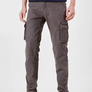 Vaqueros de mezclilla negros de estilo urbano de alta calidad para hombre, corte ajustado, acampanados, lavados, lavables - Product Image 5