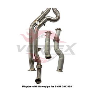 Tubería en Z de Acero Inoxidable SS304 con Acabado Espejo y Escudo Térmico, Tubos Delanteros para M2 G87 M3 G80 M4 G82 S58, Kit de Sistema de Escape para Carreras - Product Image 5