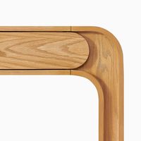 Meja Kerja Kayu Solid Custom Modern Minimalis dengan Laci Tersembunyi untuk Hotel Boutique, Suite, dan Kantor