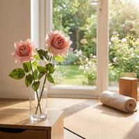 Fleurs artificielles en soie de haute qualité, tons automnaux, style Austin, toucher doux, hydratantes, roses réalistes, décoration murale pour la maison et les mariages