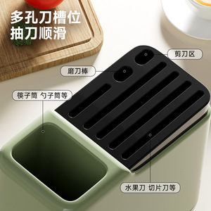 Soporte para cuchillos, estante de almacenamiento de plástico, 7 piezas, duradero, para uso en encimeras de cocina - Product Image 5