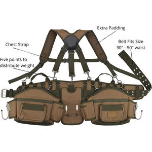 Gardener Carpenter <strong>Tool</strong> Pouch Heavy Duty Construction Combo Apron <strong>Tool</strong> Bag Adjustable <strong>Tool</strong> <strong>Belt</strong> Suspenders Zipper Portable - Product Image 4
