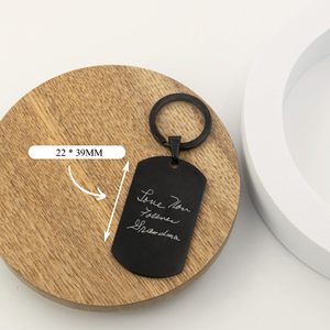 트렌디한 고광택 스테인리스 스틸 기하학적 사각형 펜던트 키체인, 남성용 선물용 주얼리 - Product Image 4