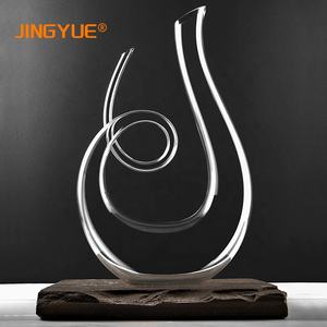 Decantador de vino soplado a mano, 40oz, 1200ml, creativo, sin plomo, cristal transparente, <span class=keywords><strong>Serie</strong></span> de arte triple, para <span class=keywords><strong>gran</strong></span> regalo - Product Image 4