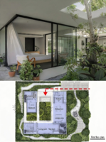 Conception d'architecture moderne, aménagement intérieur, rendu 3D, plan d'étage, concept de villa personnalisée, matériaux de construction, solution tout-en-un