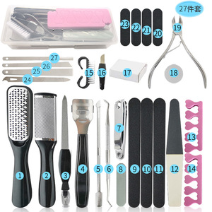<span class=keywords><strong>Kit</strong></span> de pédicure professionnel en acier inoxydable : lime à callosités, coupe-ongles, polissoir et outils de manucure <span class=keywords><strong>avec</strong></span> ponceuses à ongles - Product Image 5