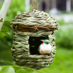 Nido de Pájaros Creativo Tejido a Mano, Decoración de Jardín para Exteriores, Jaula Ecológica de Hierba, Casa para Pájaros Estilo Gota de Agua, Jaula Moderna para Pájaros - Product Image 2