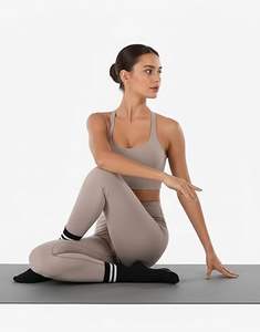 Hochwertige Damen Yoga-Socken aus Baumwolle, atmungsaktiv, mit Schleifenband, Silikon-Antirutschgriff, Pilates-Socken mit individuellem Logo, Sportsocken - Product Image 2