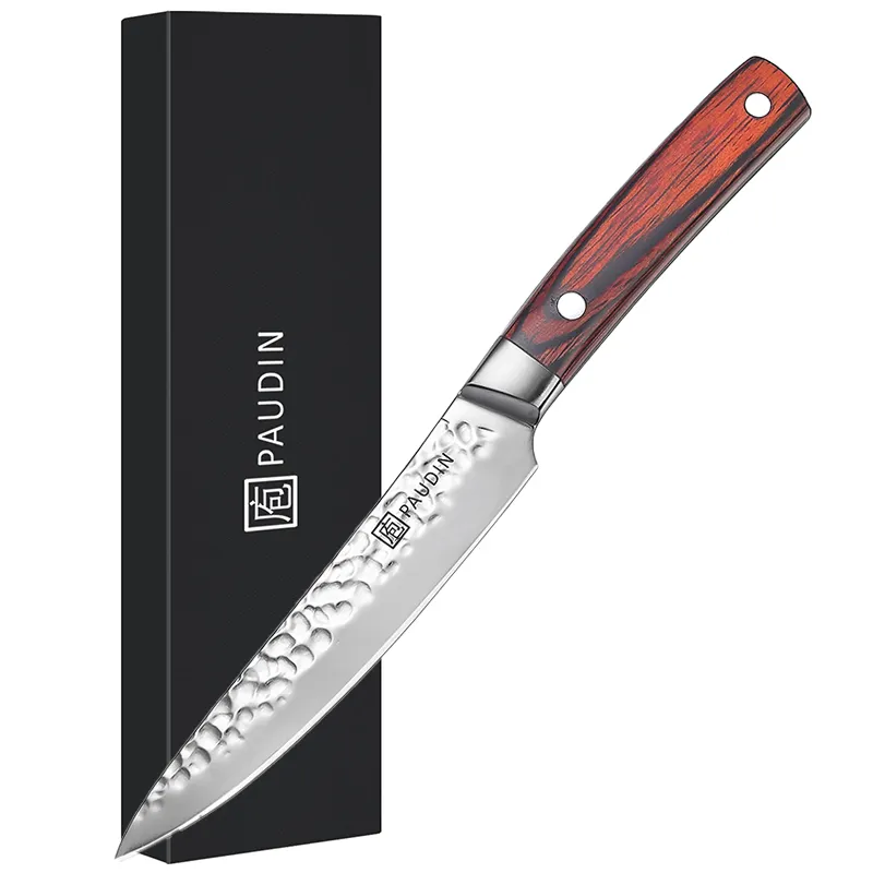 Изготовленный на заказ Ультра Острый 5-дюймовый нож из нержавеющей стали с деревянной ручкой небольшой кухонный нож шеф-повара
