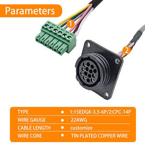 Conector Automotriz Redondo Impermeable de 6 Pines EDGK, Conector CPC de 14 Pines, Arnés de Cables de Extensión, Conjunto de Cables - Product Image 3