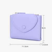 Dompet pendek kulit PU kelas atas wanita, dengan penutup terbuka banyak Slot kartu gaya terinspirasi mode untuk musim semi musim panas grosir