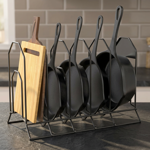 Estante metálico para macetas con soporte para tabla de cortar, para almacenamiento en la cocina, diseño minimalista, duradero, no plegable, de un solo nivel - Product Image 6