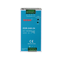 Alimentation électrique sur rail DIN à sortie unique EDR-240W : 90-264VAC/127-370VDC, 24V/10A/48V/5A, faible ondulation, stable et protection automatique