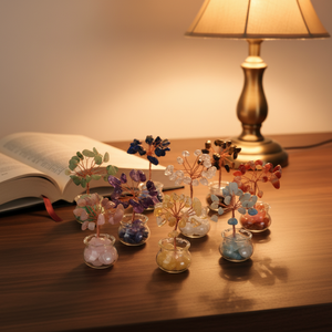 Vente en gros d'arbres porte-bonheur en cristal naturel faits à la main, arbres de la fortune en cristal pour la décoration Feng Shui - Product Image 1