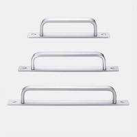 Tirador vertical de aleación de aluminio negro de venta directa de fábrica, mango largo para cajones, armarios de dormitorio, puertas de gabinetes y uso en herrajes de muebles.