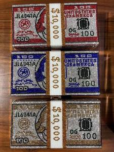 Borsa a mano della frizione di sera del dollaro degli stati uniti d'<span class=keywords><strong>argento</strong></span> delle signore della borsa del Rhinestone in rilievo pieno delle signore del progettista dell'oceano FINE - Product Image 5