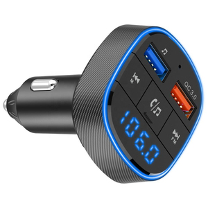 Transmetteur FM mains libres, chargeur de voiture, kit voiture V5.0 <span class=keywords><strong>Bluetooth</strong></span> avec lecteur MP3, chargeur rapide QC 3.0 - Product Image 5