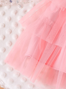 เสื้อผ้าเด็กผู้หญิงอายุ 3-7 ปี ชุดกระโปรงบัลเลต์สีพื้นประดับหัวเข็มขัดสำหรับฤดูร้อน เหมาะสำหรับใส่ในชีวิตประจำวัน - Product Image 3