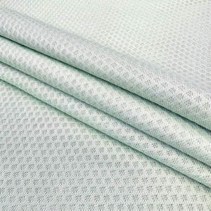 <span class=keywords><strong>Tissu</strong></span> tricoté jacquard respirant et extensible 100 % polyester 100 g/m² en maille <span class=keywords><strong>nid</strong></span> <span class=keywords><strong>d</strong></span>'<span class=keywords><strong>abeille</strong></span> pour vêtements de sport pour filles et garçons - Product Image 2