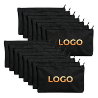 Benutzerdefiniertes Logo Leinwand-Reißverschlusstasche Großhandel Schwarze Kosmetiktasche Mehrzweck-Schreibwaren-Etui für Werbegeschenke