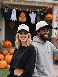 Trucker hat Goth thêu denim Mũ bóng chày phổ biến thấp người đàn ông Phụ Nữ 100% polyester kim loại khóa dễ thương - Product Image 6