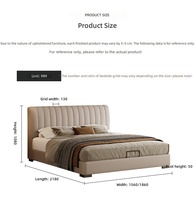Meubles de luxe modernes pour chambre à coucher, lit capitonné taille King&Queen, cuir anti-rayures, éponge haute densité, bois massif, lit moelleux