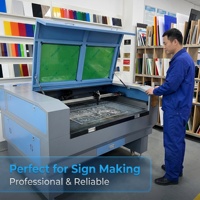 Machine de découpe laser CNC 1390 1300*900mm avec dispositif rotatif pour objets ronds, gravure et découpe de bouteilles en verre
