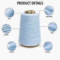 Hot Sale Eco-Friendly Dyed Soft Matte Fuzzy Fancy Knitting Yarn 1/14Nm Recycled Polyester Sweater Cardigan Coat Baihua Velvet