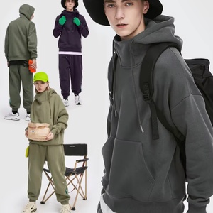 Colección Tide, Sudadera con Capucha de 350g, Cuello de Piel de Conejo, Cuello Semi-Alto, Corte Holgado, Ropa de Invierno con Logotipo Frontal - Product Image 4