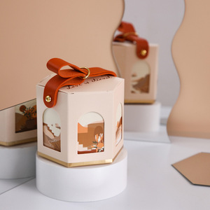 Custom Logo Portable Wedding Gift Companion Candy <b>Box</b> New Kraft Paper Creative Engagement Packaging - Product Image 6