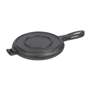 Gaufrier en fonte pour cuisinière ou gril de camping, deux pièces articulées, non électrique, pour gaufres rondes - Product Image 1