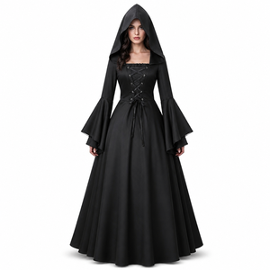 <span class=keywords><strong>Robe</strong></span> Gothique Médiévale Femme, Corset Renaissance, Manches Cloche, Costume de Scène Halloween, Jeu de Rôle, <span class=keywords><strong>Robe</strong></span> de Cosplay - Product Image 4