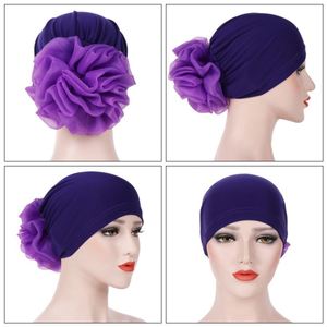 Malaysian Yellow Flower Turban Cap Fringed Ladies Muslim Headscarf <b>Bonnet</b> for Women - Product Image 4