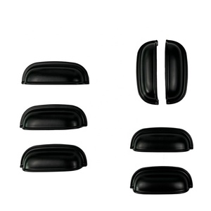 Kingslam Factory Wholesale Aluminum Cup-shaped Semicircular Drawer Pull Kitchen Cabinet Drawer Pull Cabinet Pull Black